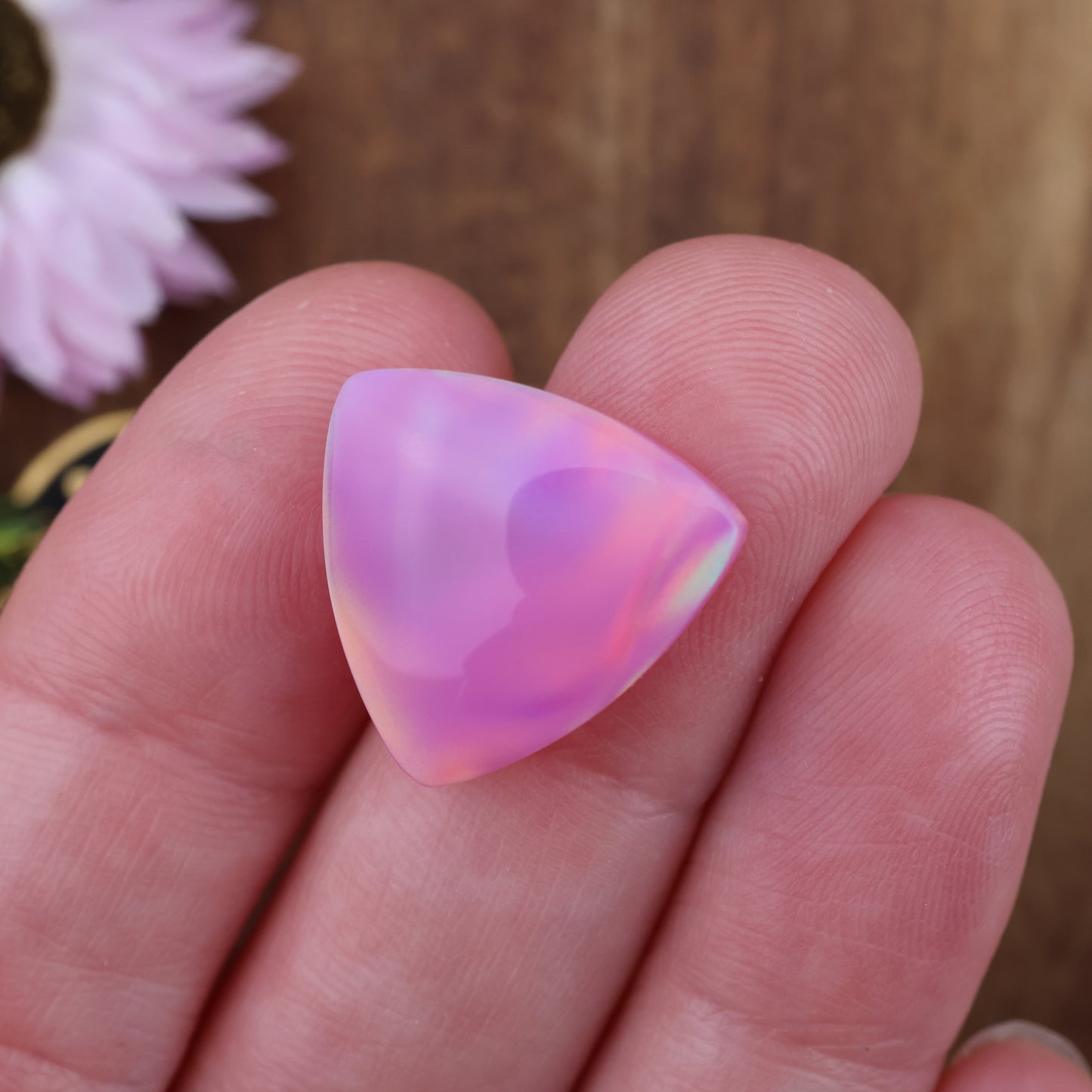 Aurora Opal Cabochon - approx. 17 x 17 x 4.9 mm