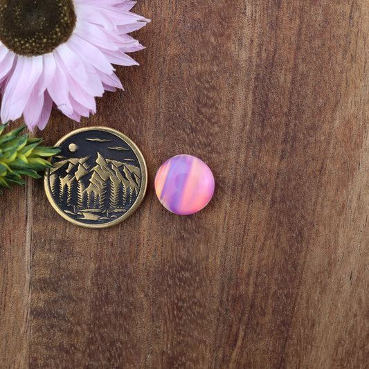 Aurora Opal Cabochon - approx. 11 x 11 x 4.4 mm