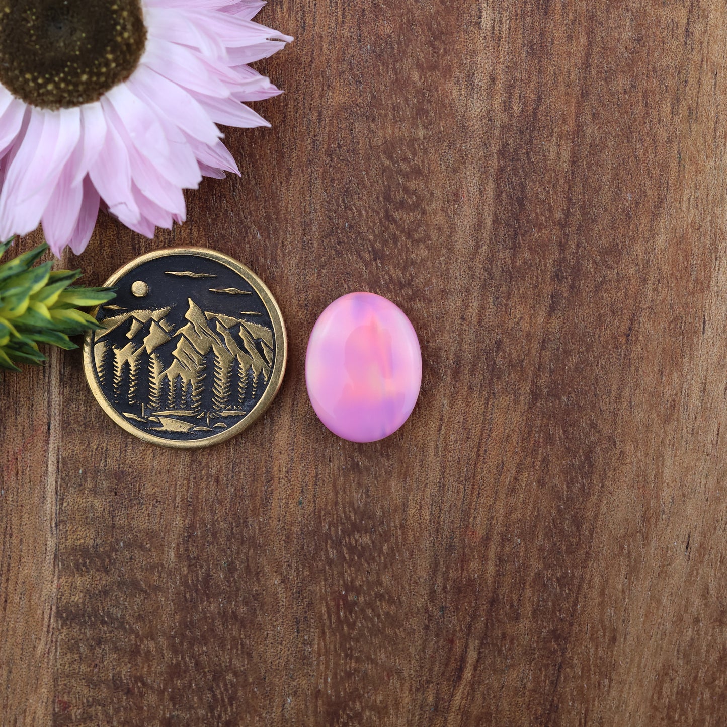 Aurora Opal Cabochon - approx. 15 x 11 x 4.4 mm