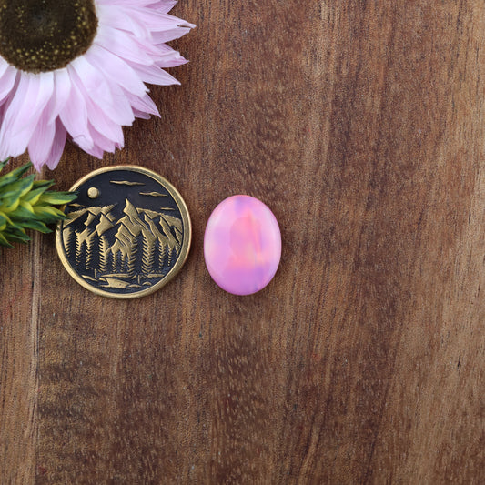 Aurora Opal Cabochon - approx. 15 x 11 x 4.4 mm