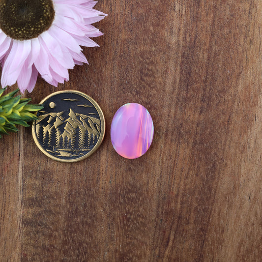 Aurora Opal Cabochon - approx. 15 x 12 x 4.6 mm