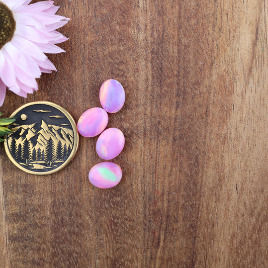 Aurora Opal Cabochon Set of 4 - approx. 9 x 7 mm