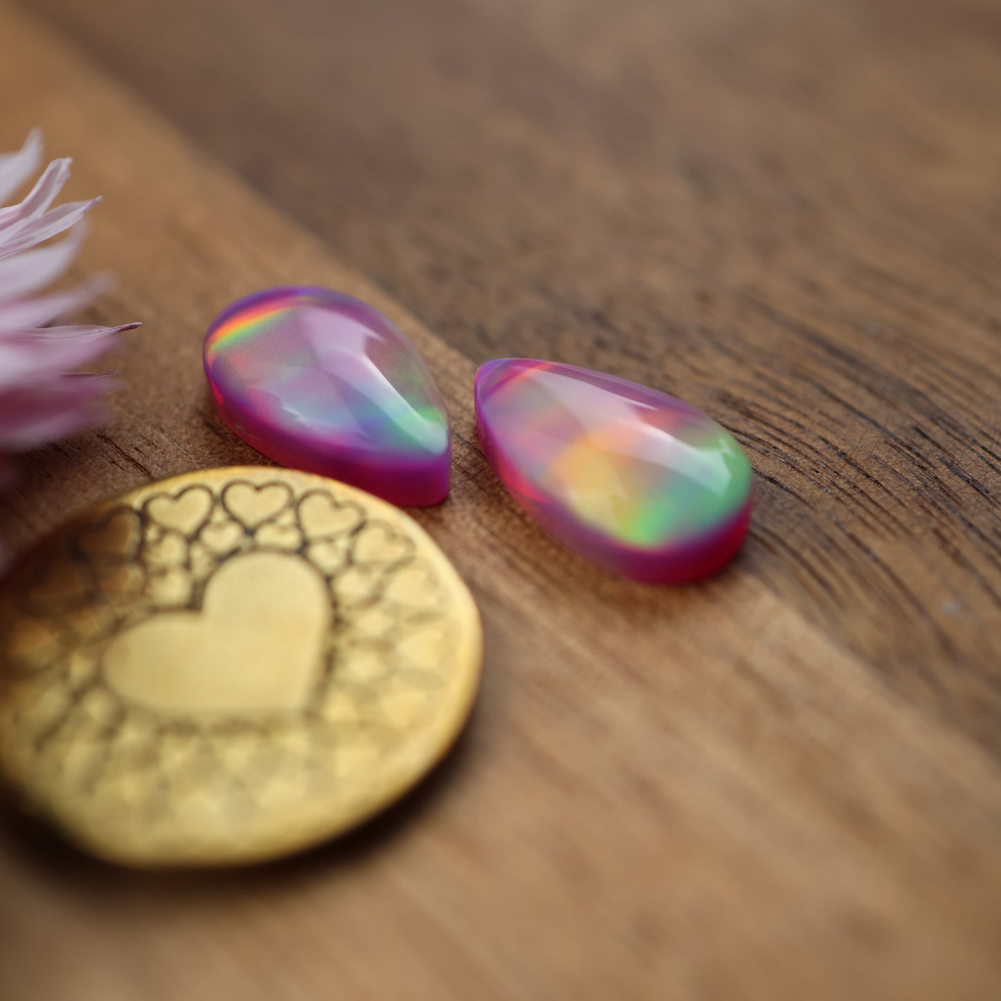 Aurora Opal Cabochon Set of 2 - approx. 14 x 9 mm