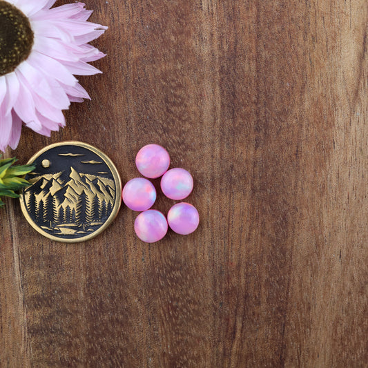 Aurora Opal Cabochon Set of 5 - approx. 6 x 6 mm