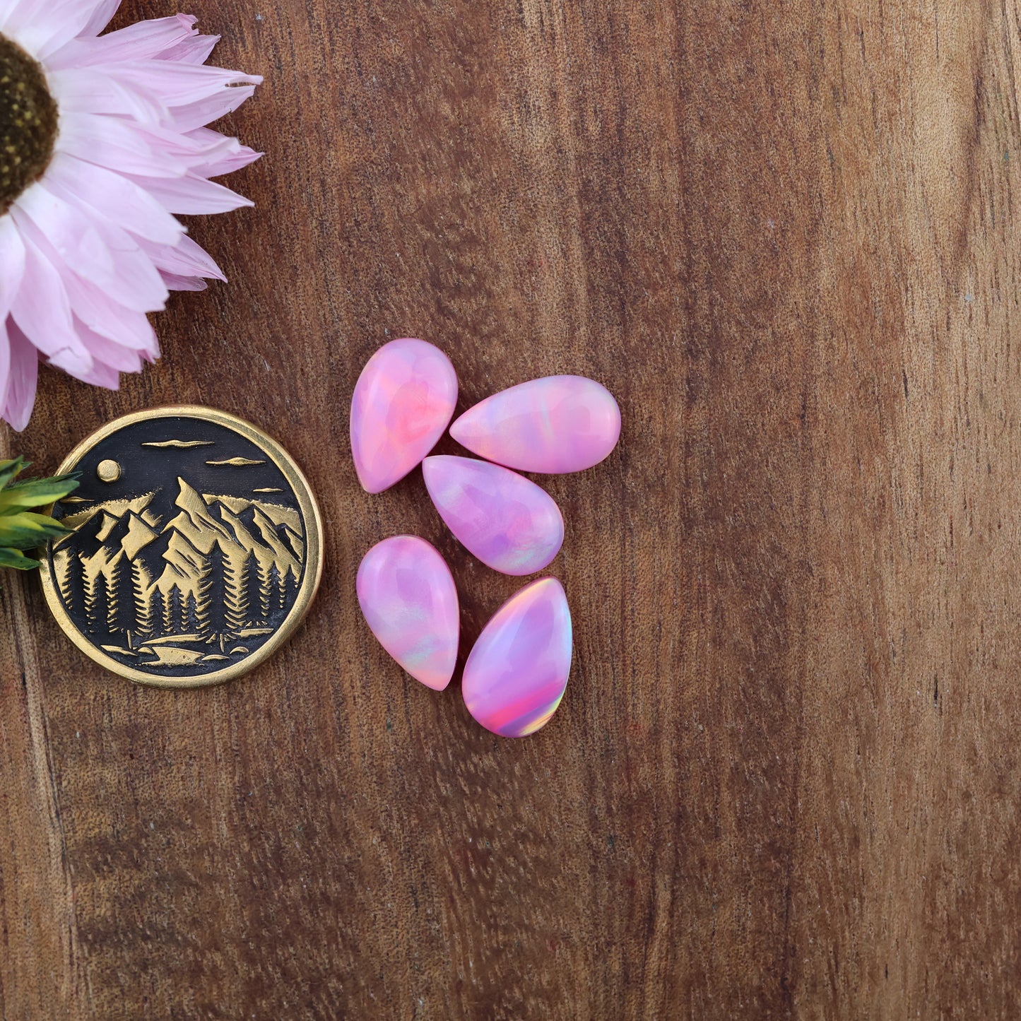 Aurora Opal Cabochon Set of 5 - approx. 11 x 7 mm