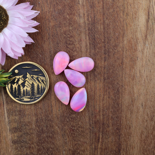 Aurora Opal Cabochon Set of 5 - approx. 11 x 7 mm