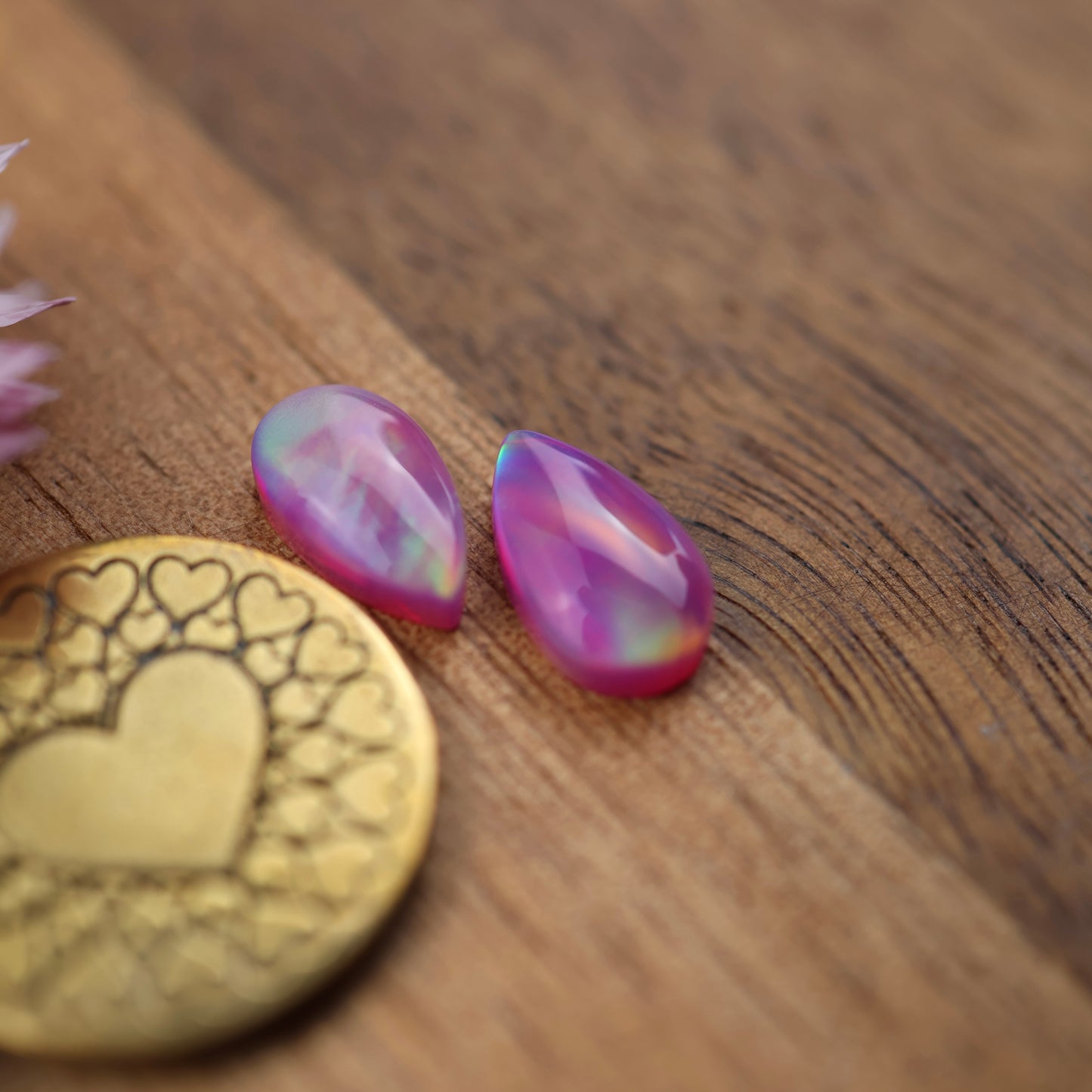 Aurora Opal Cabochon Set of 2 - approx. 11 x 7 mm