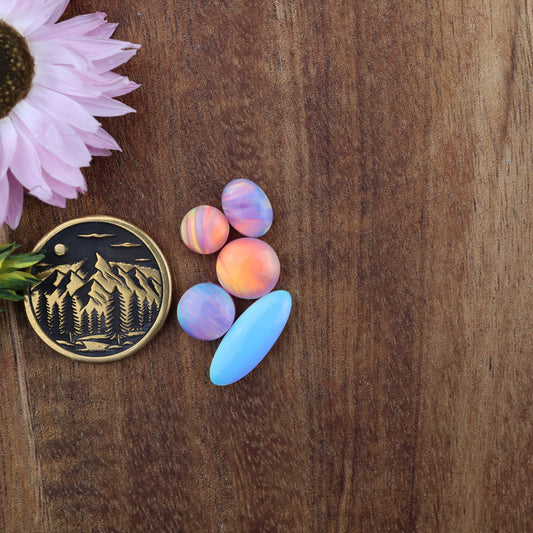 Aurora Opal Cabochon Set of 5 - Mixed Size