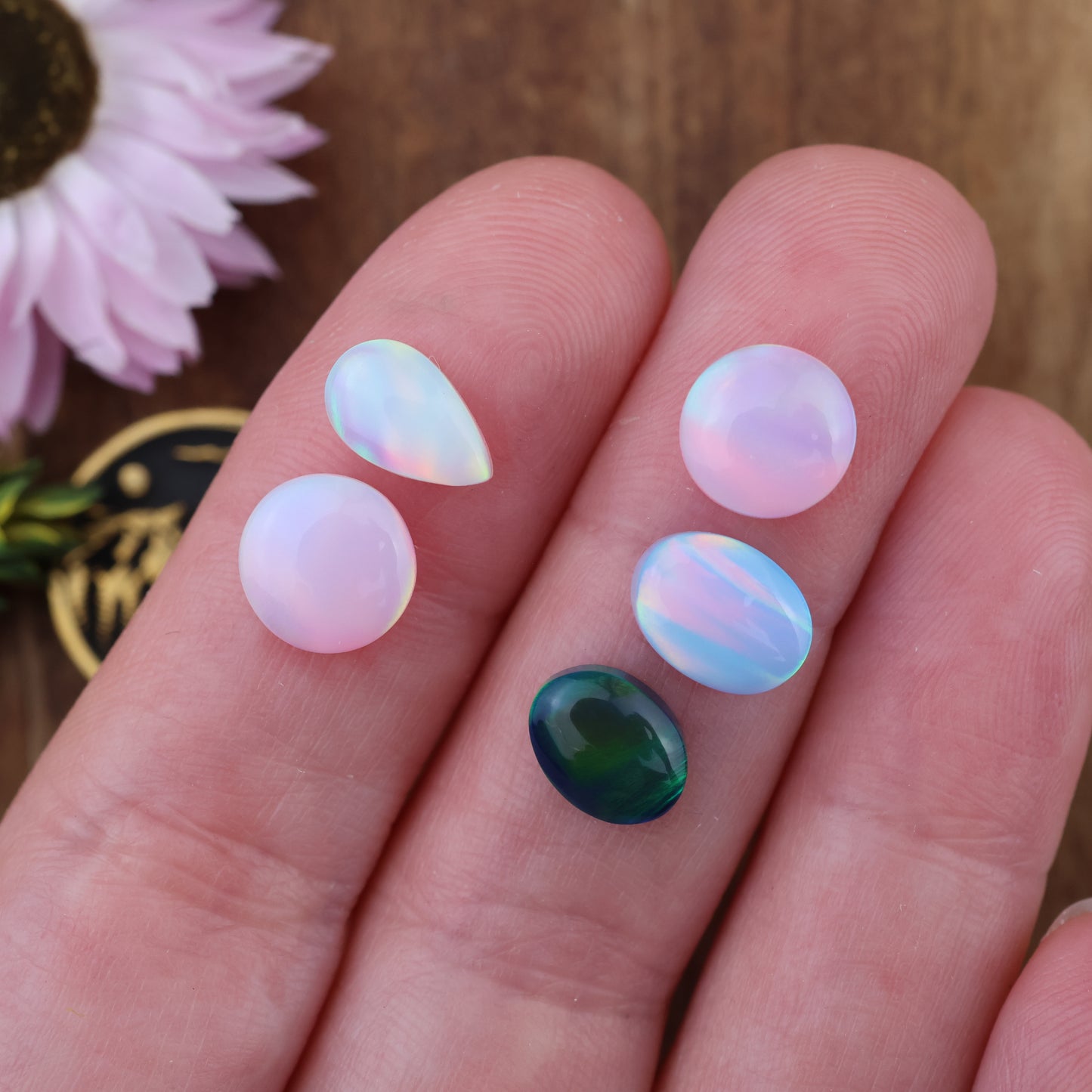 Aurora Opal Cabochon Set of 5 - Mixed Size