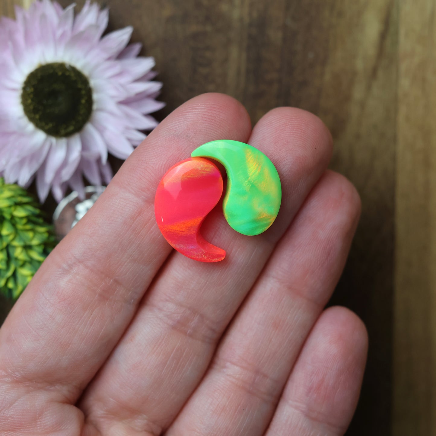 Aurora Opal Cabochon Pair - approx. 18 x 12 mm