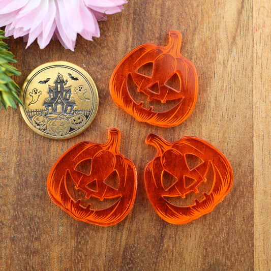 Engraved Acrylic Cabochon - approx. 25 x 22 x 2.7 (flat top) mm - priced individually