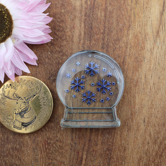 Engraved Acrylic Cabochon - approx. 26 x 23 x 5.8 mm