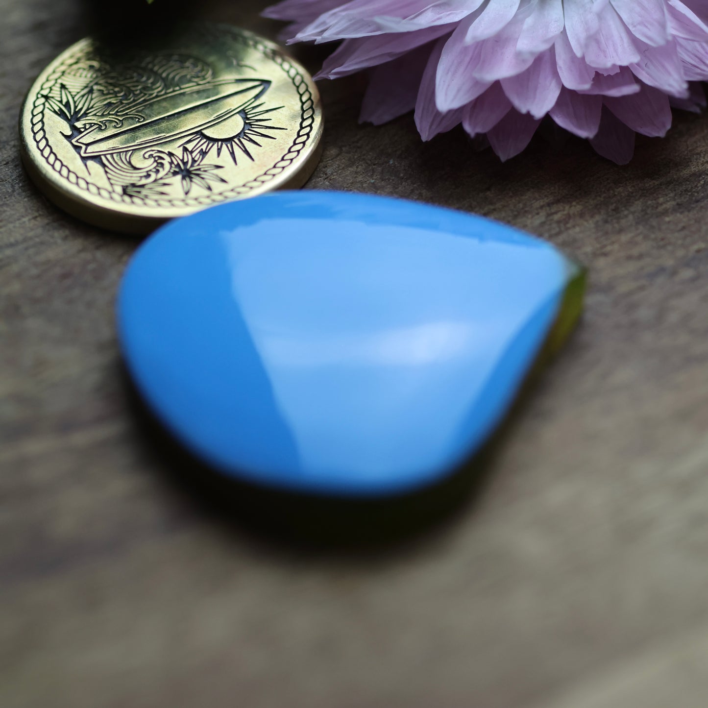 Gower Surfite Cabochon - approx. 29 x 27 x 5.8 mm