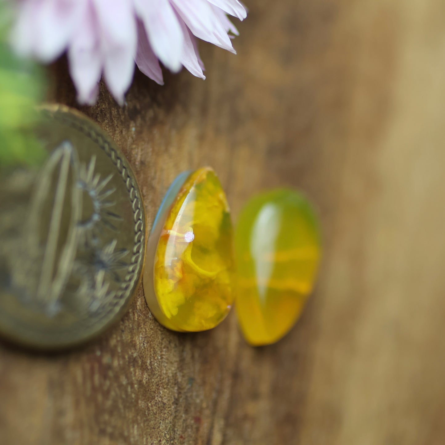 Gower Surfite Cabochon Set of 2 - approx. 14 x 8 mm