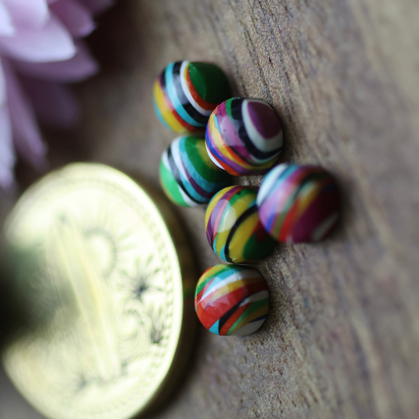 Oregon Surfite Cabochon Set of 6 - approx. 5 x 5 mm