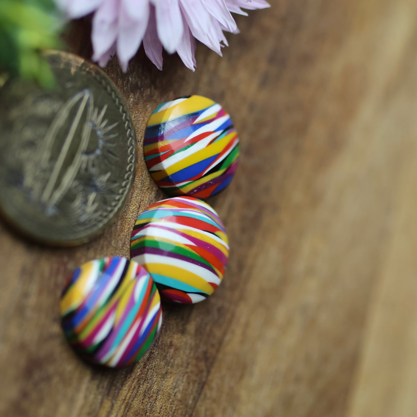 Oregon Surfite Cabochon Set of 3 - approx. 11 x 11 mm