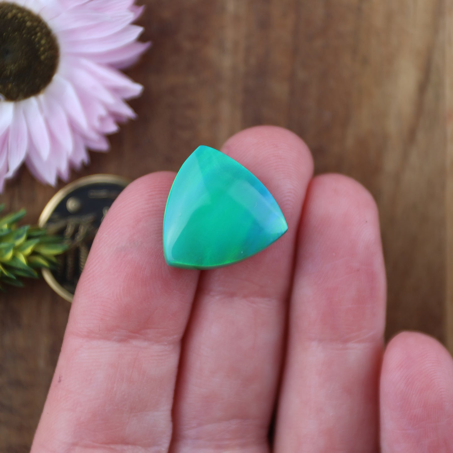 Aurora Opal Cabochon - approx. 16 x 16 x 4.8 mm