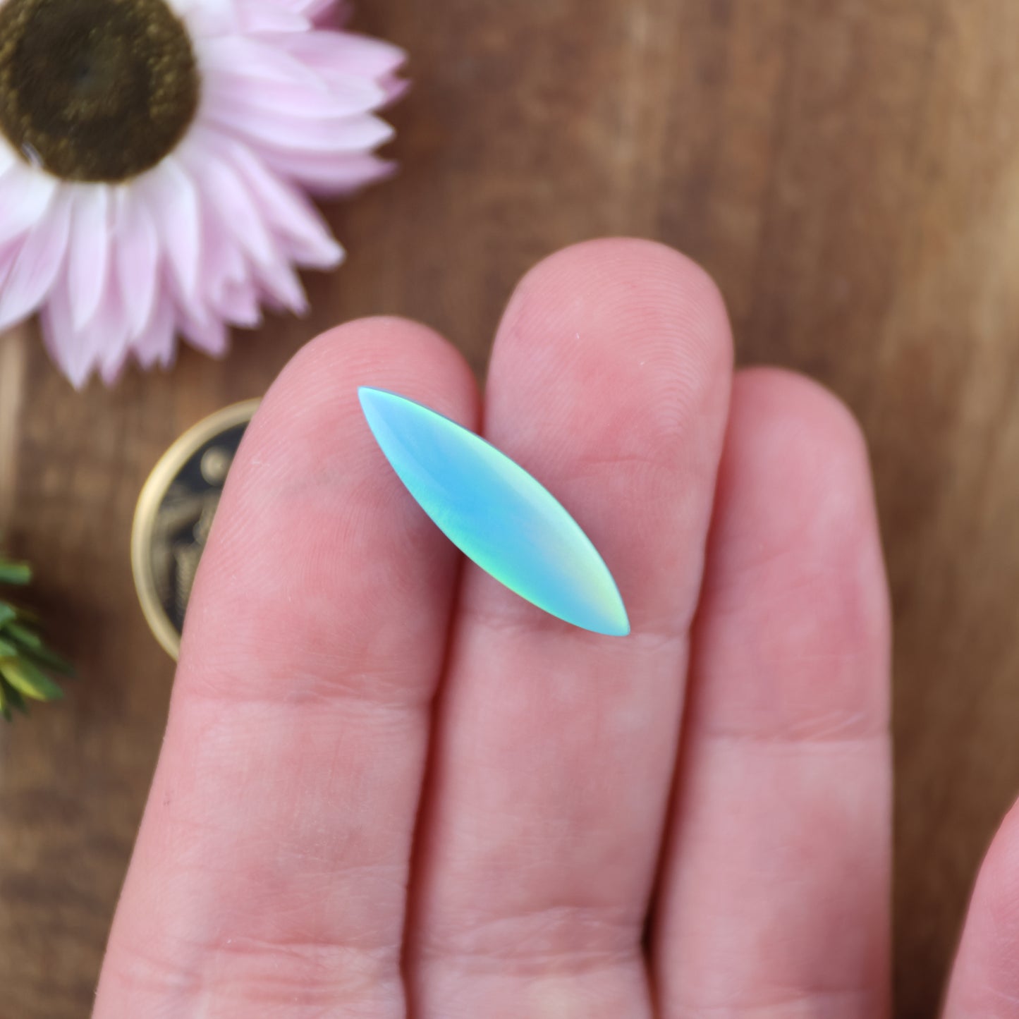 Aurora Opal Cabochon - approx. 21 x 6 x 3.4 mm