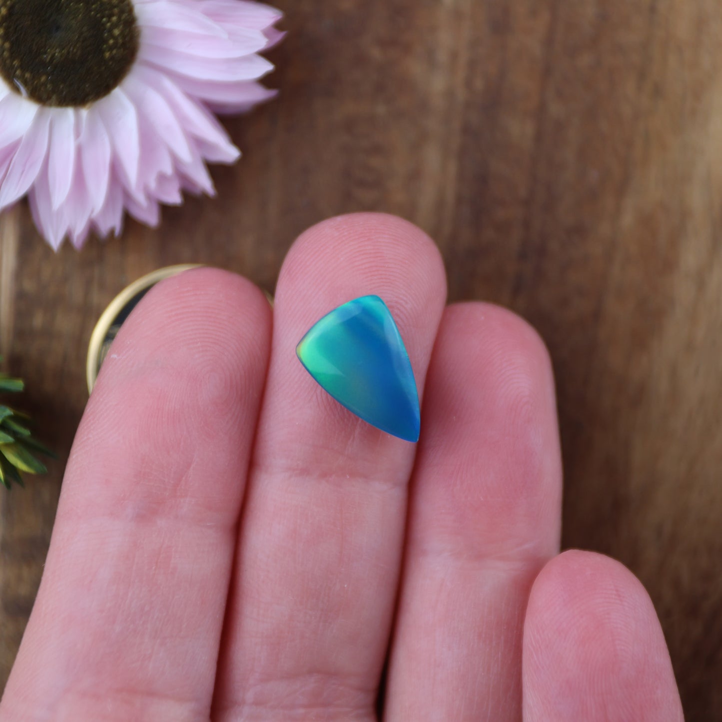 Aurora Opal Cabochon - approx. 13 x 9 x 3.9 mm
