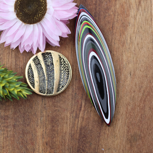 Fordite Cabochon - approx. 54 x 15 x 4.8 mm