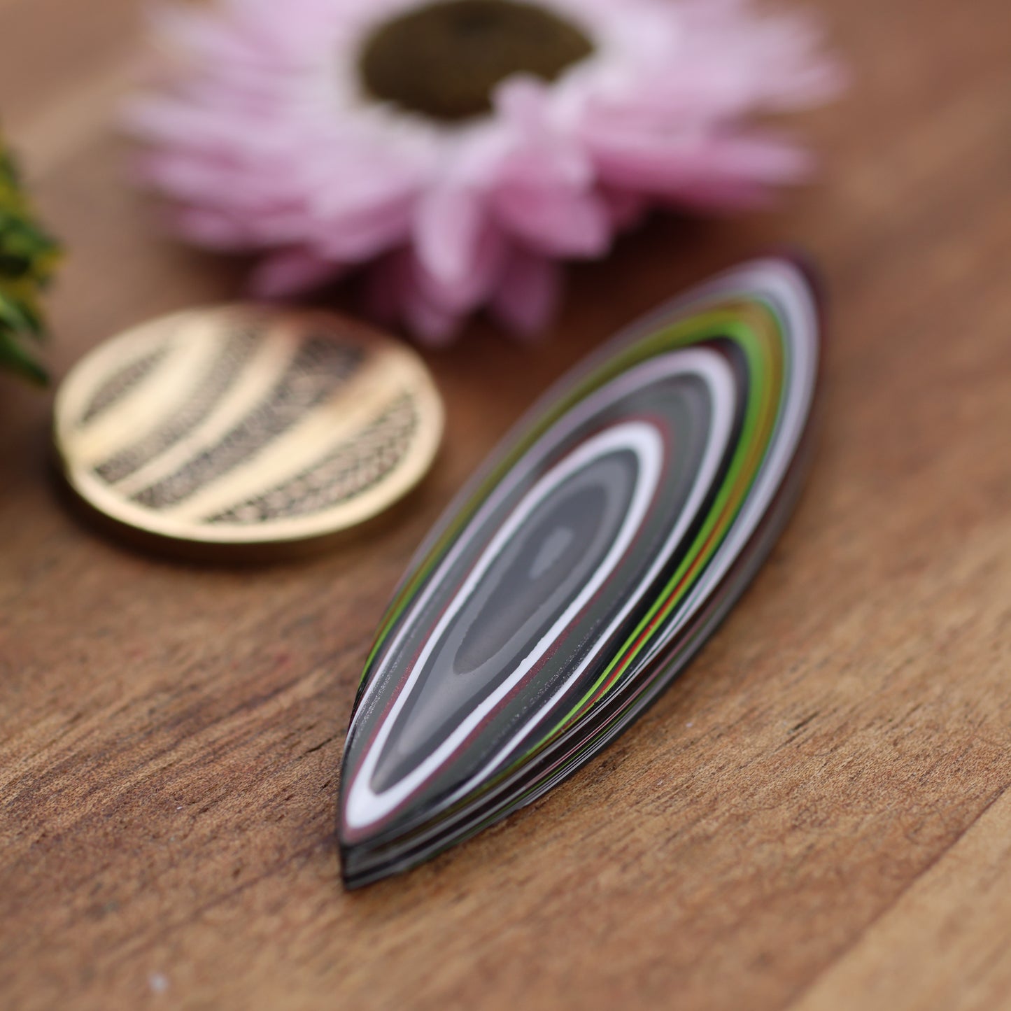 Fordite Cabochon - approx. 54 x 15 x 4.8 mm