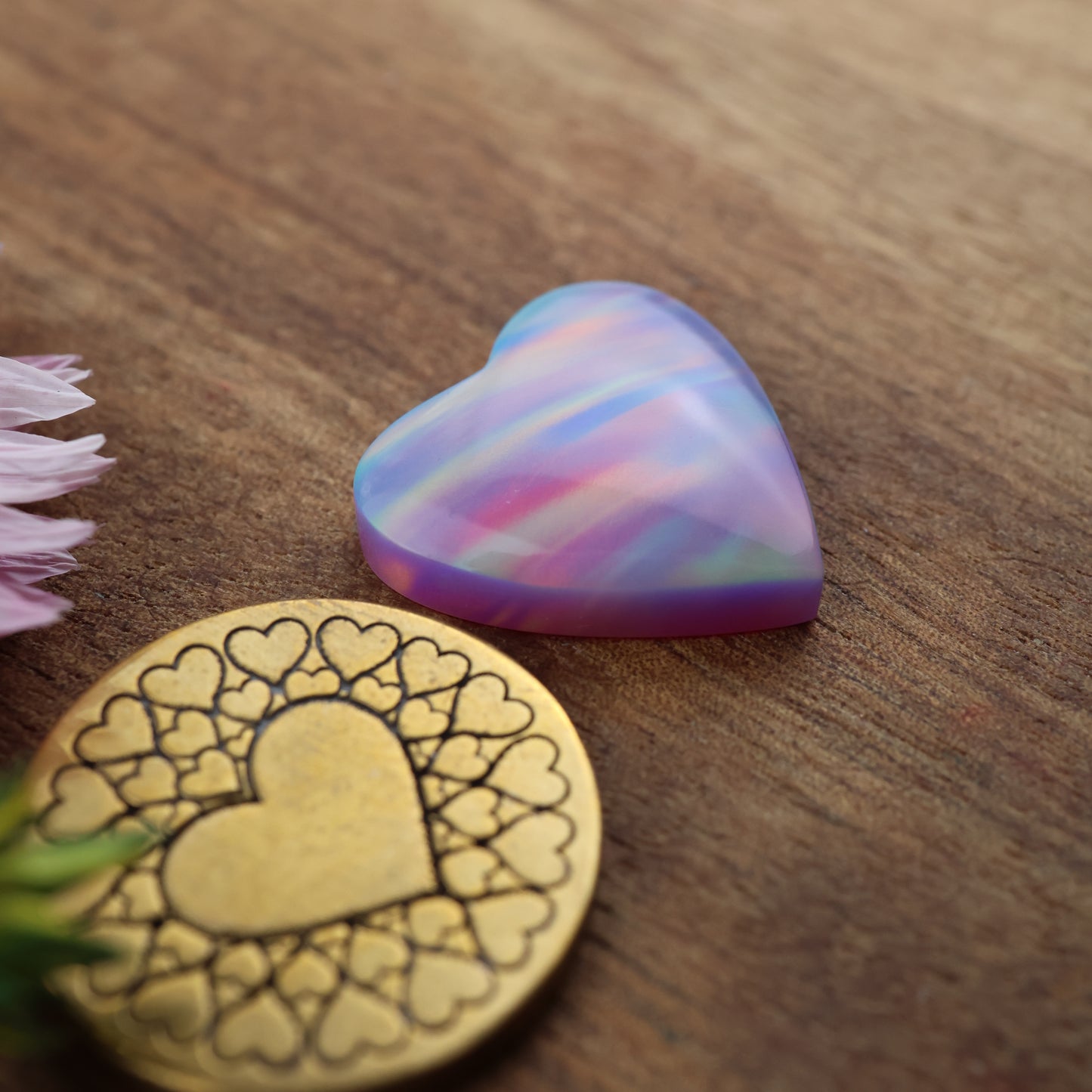 Aurora Opal Cabochon - approx. 17 x 17 x 4.6 mm