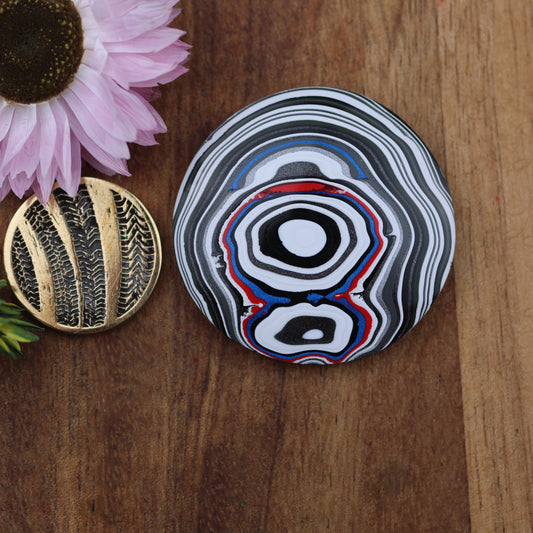 Fordite Cabochon - approx. 35 x 35 x 5.5 mm