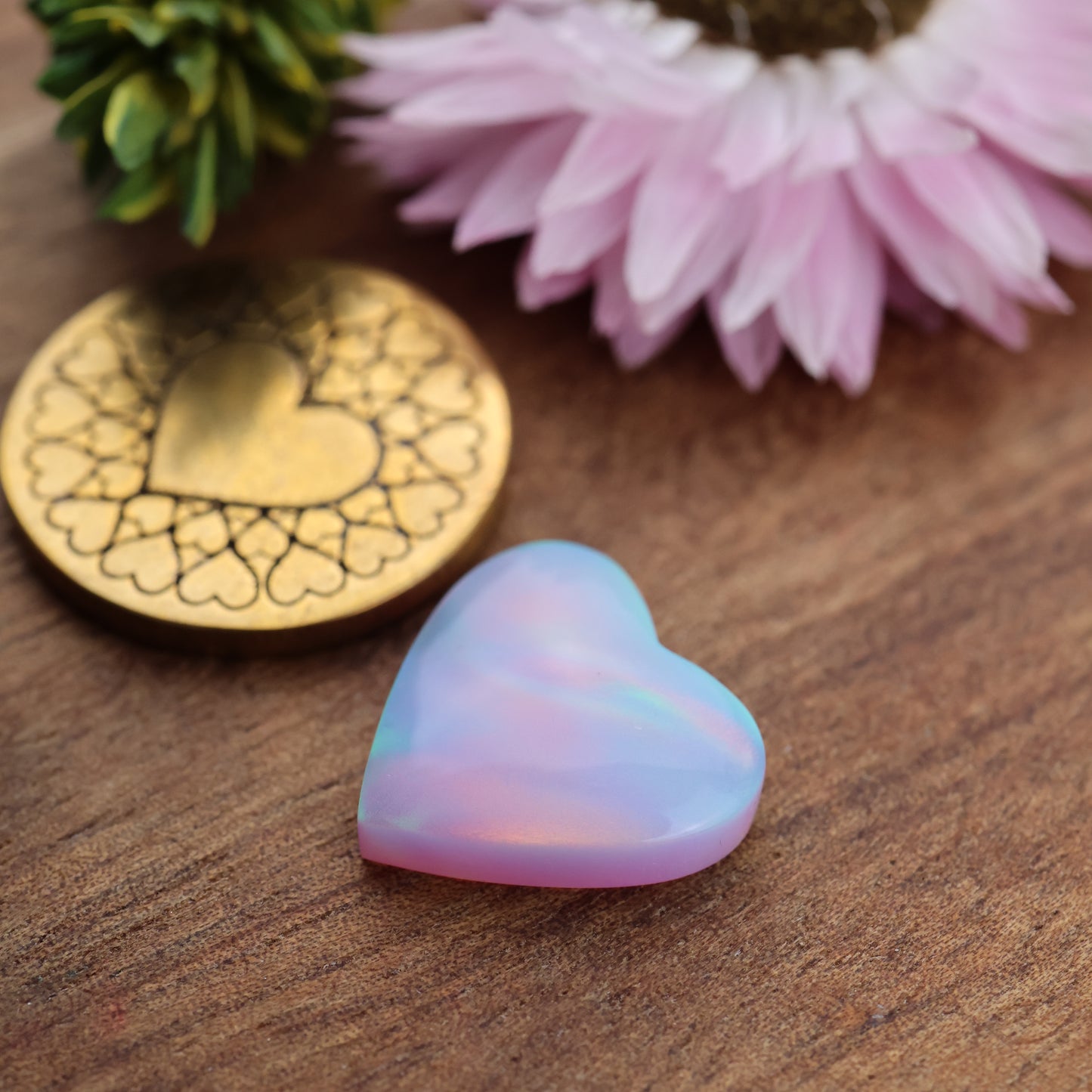 Aurora Opal Cabochon - approx. 14 x 14 x 4.3 mm