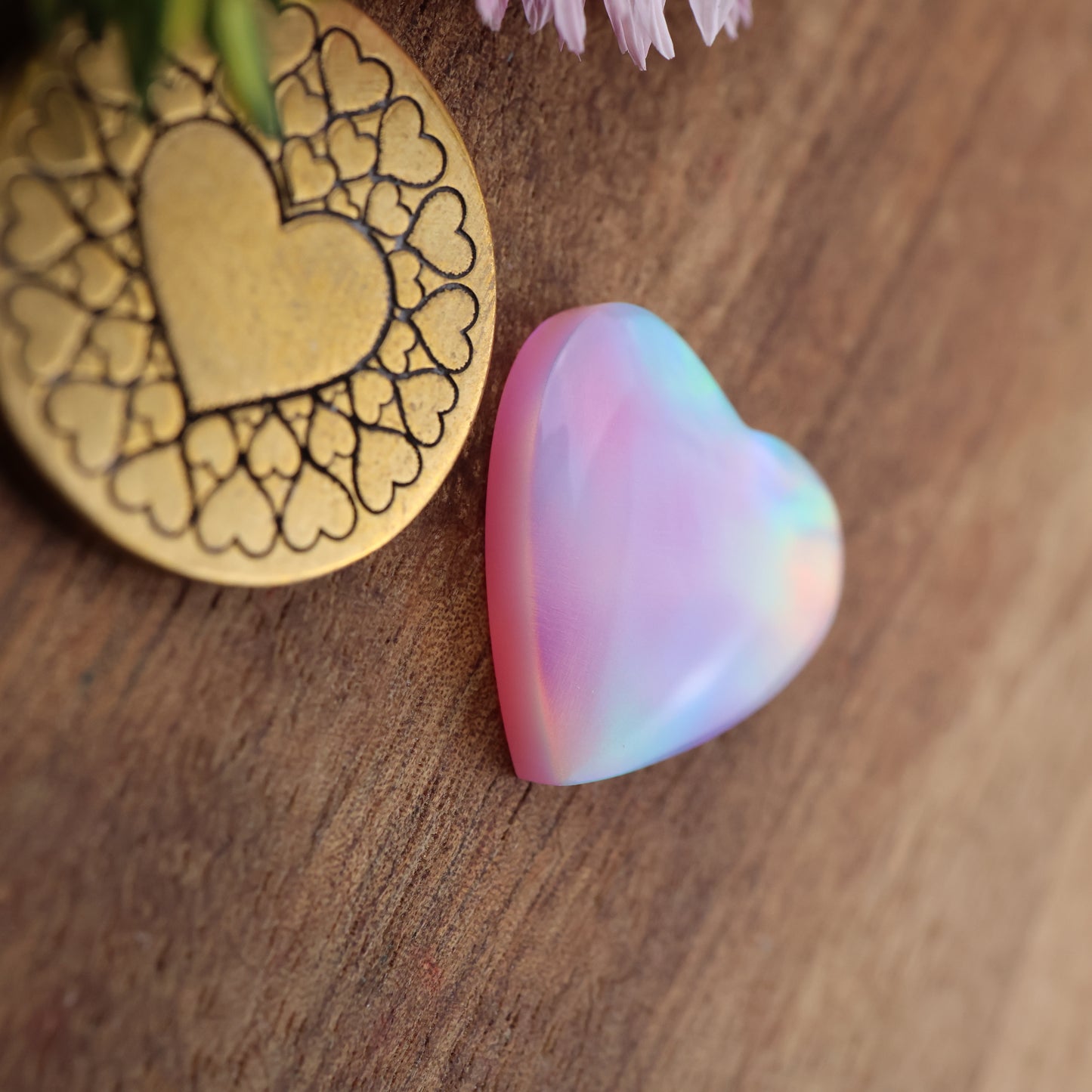 Aurora Opal Cabochon - approx. 17 x 17 x 4.2 mm
