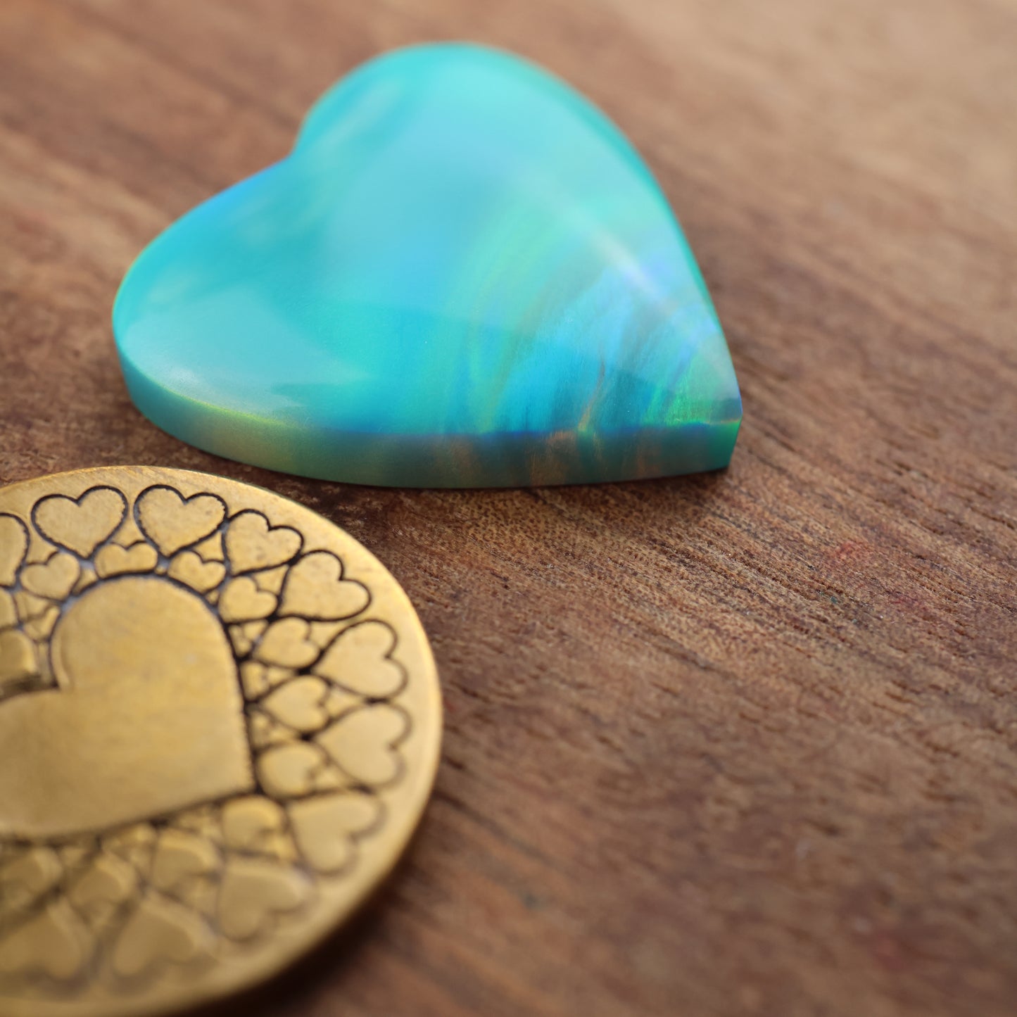 Aurora Opal Cabochon - approx. 22 x 22 x 4.6 mm