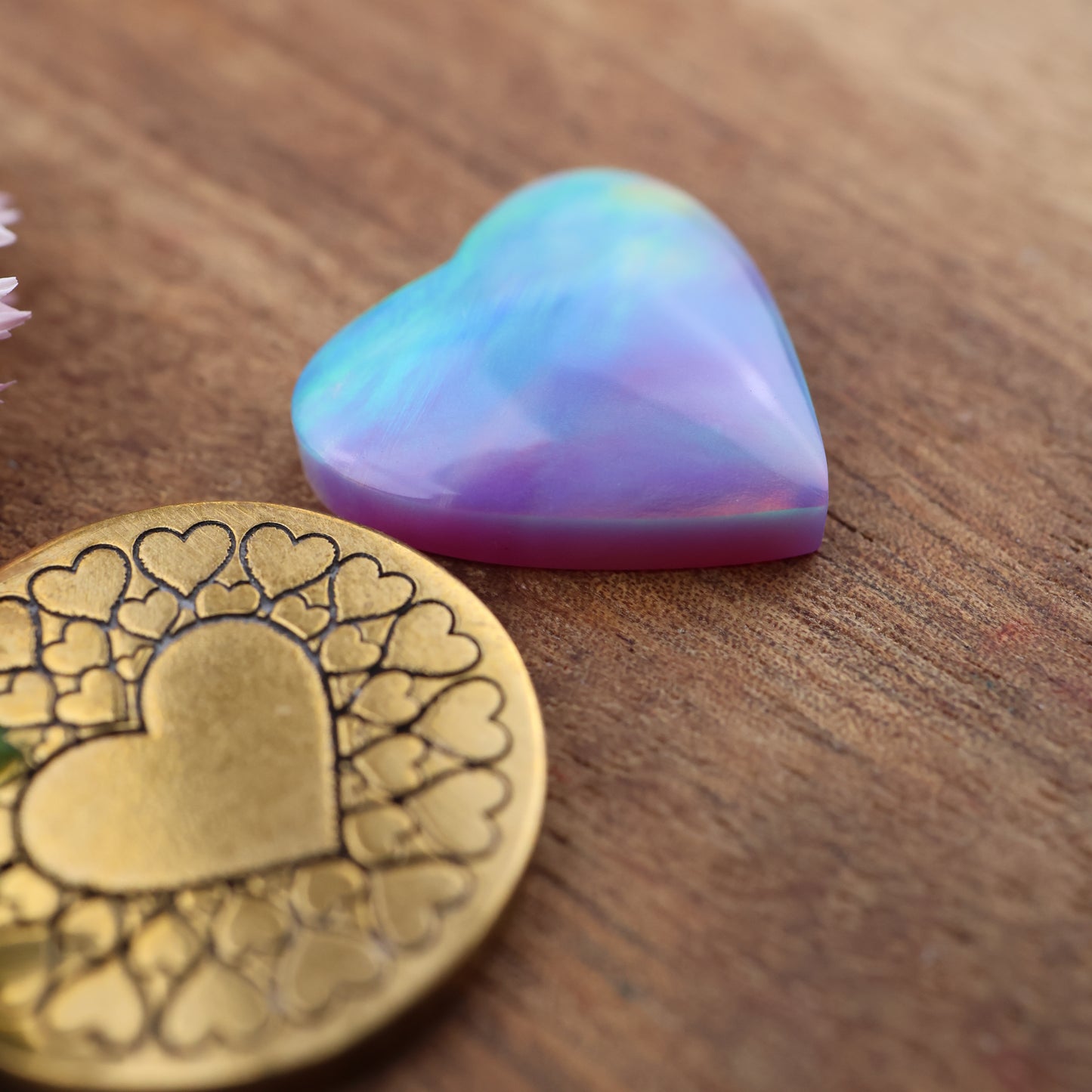 Aurora Opal Cabochon - approx. 17 x 17 x 4.4 mm