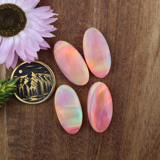 Aurora Opal Cabochon Set of 4 - approx. 22 x 11 mm