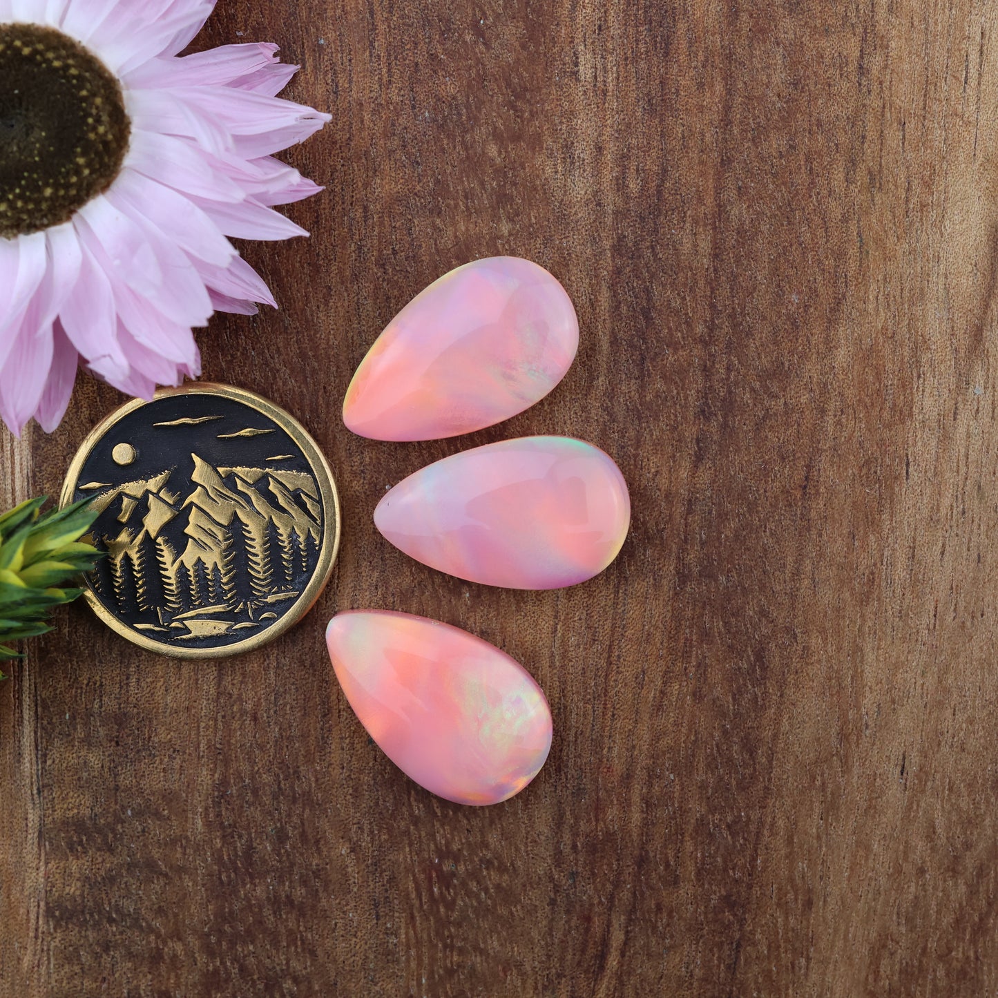 Aurora Opal Cabochon Set of 3 - approx. 18 x 11 mm