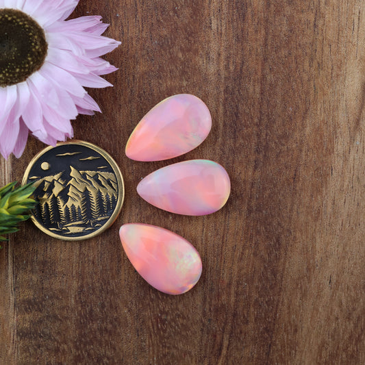 Aurora Opal Cabochon Set of 3 - approx. 18 x 11 mm
