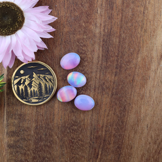Aurora Opal Cabochon Set of 4 - approx. 9 x 7 mm