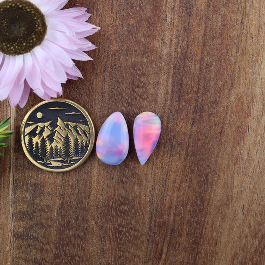 Aurora Opal Cabochon Set of 2 - Mixed Size