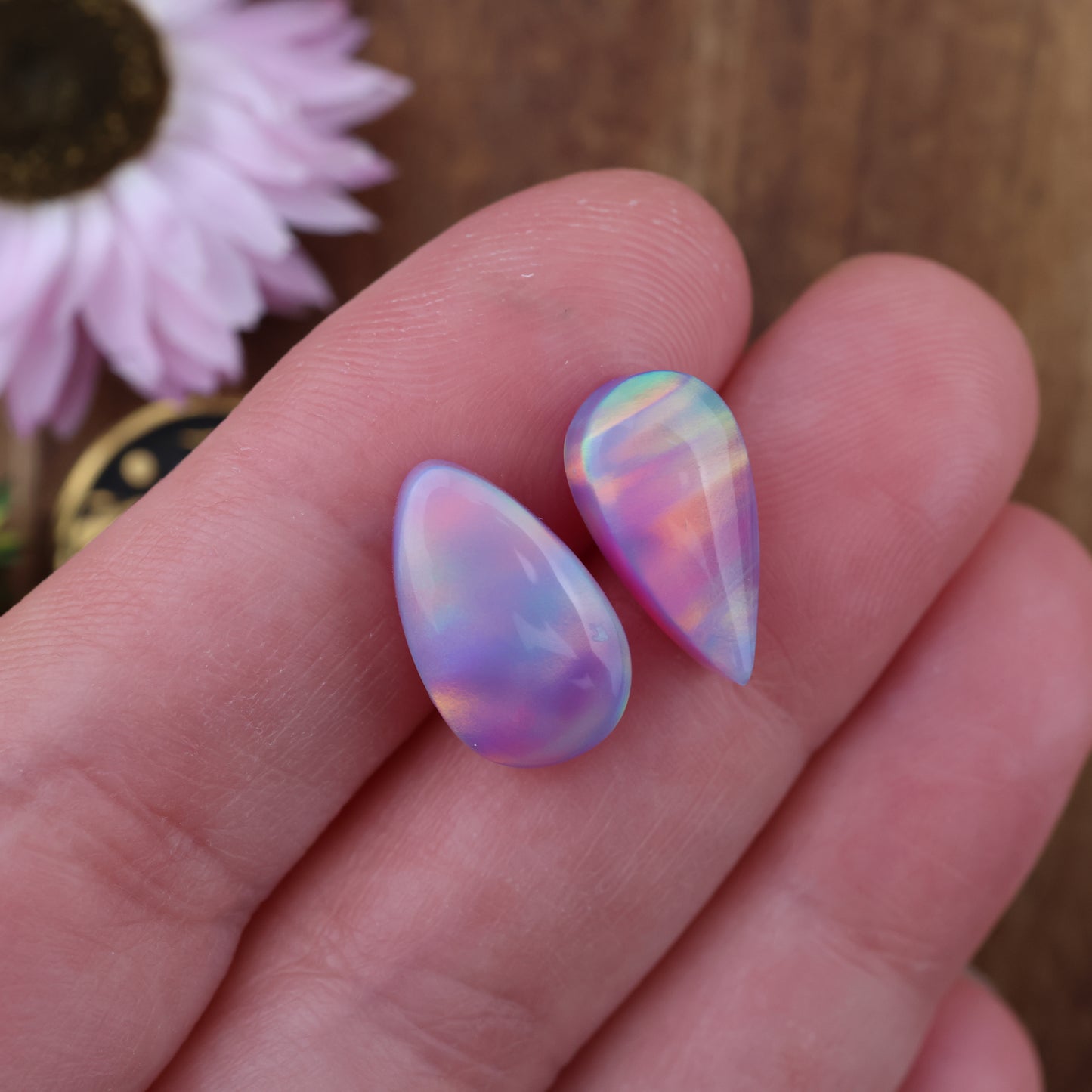 Aurora Opal Cabochon Set of 2 - Mixed Size
