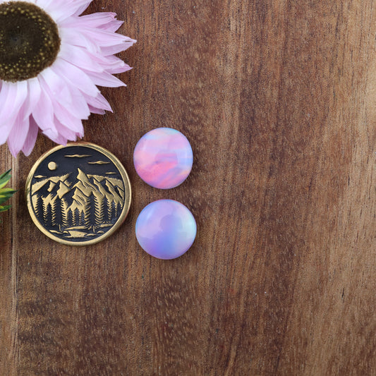 Aurora Opal Cabochon Set of 2 - approx. 11 x 11 mm