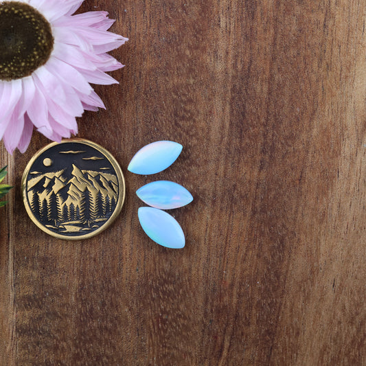 Aurora Opal Cabochon Set of 3 - approx. 11 x 5 mm