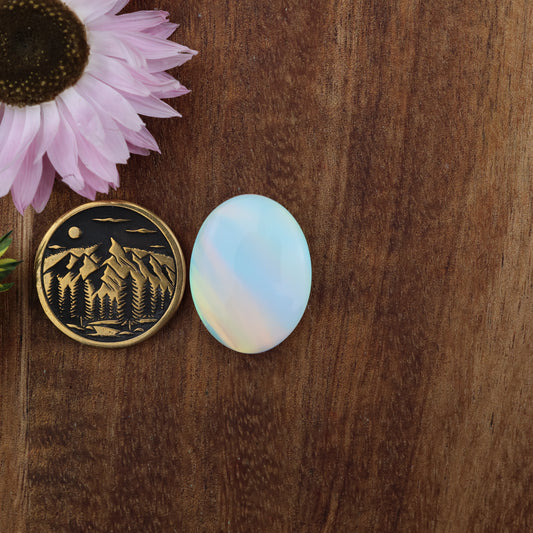 Aurora Opal Cabochon - approx. 21 x 16 x 5.1 mm
