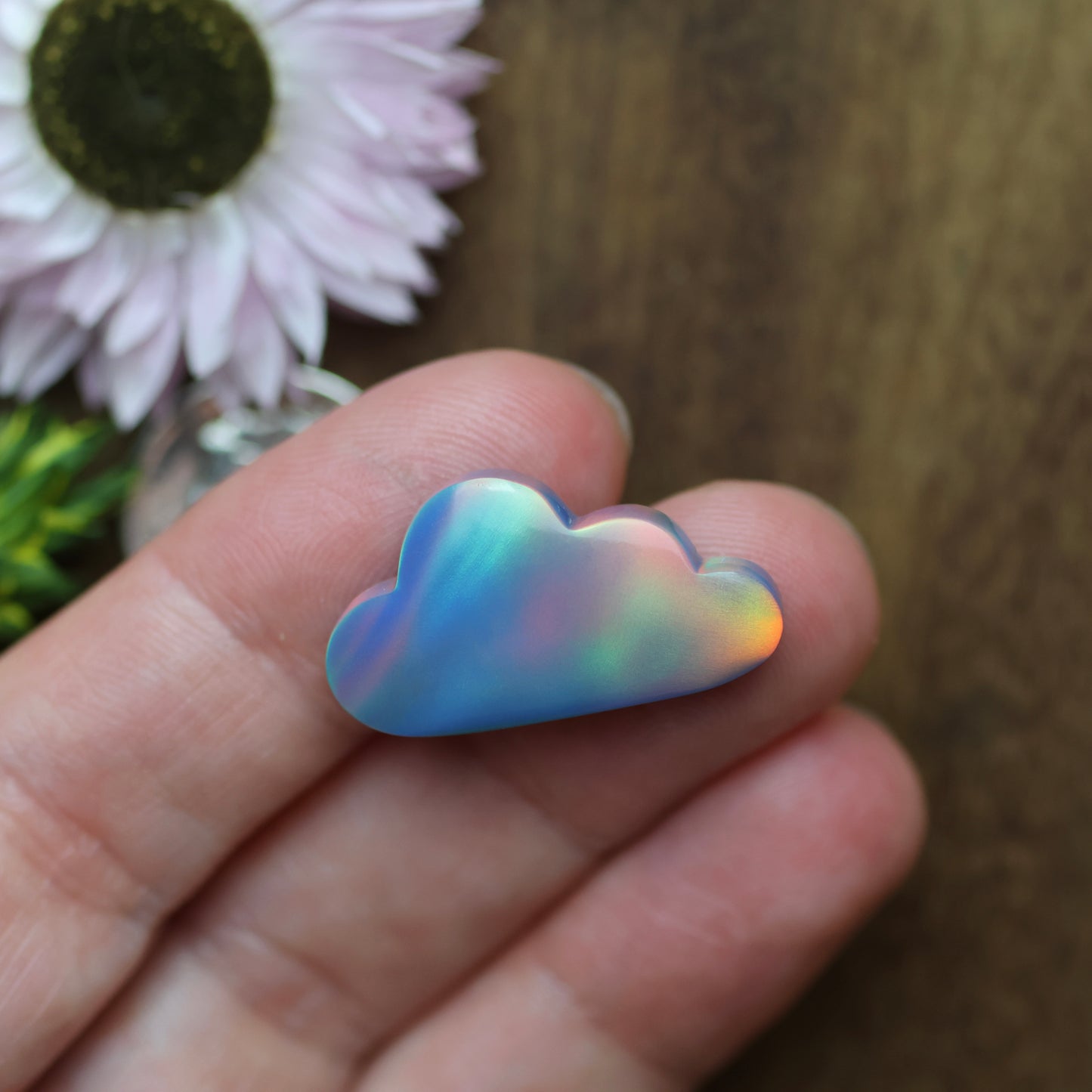 Aurora Opal Cabochon - approx. 25 x 14 x 4.9 mm