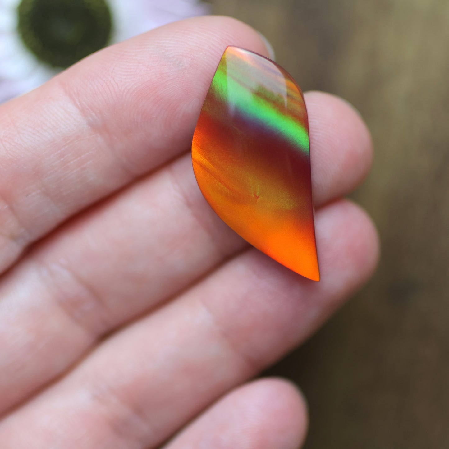 Aurora Opal Cabochon - approx. 31 x 15 x 5.1 mm