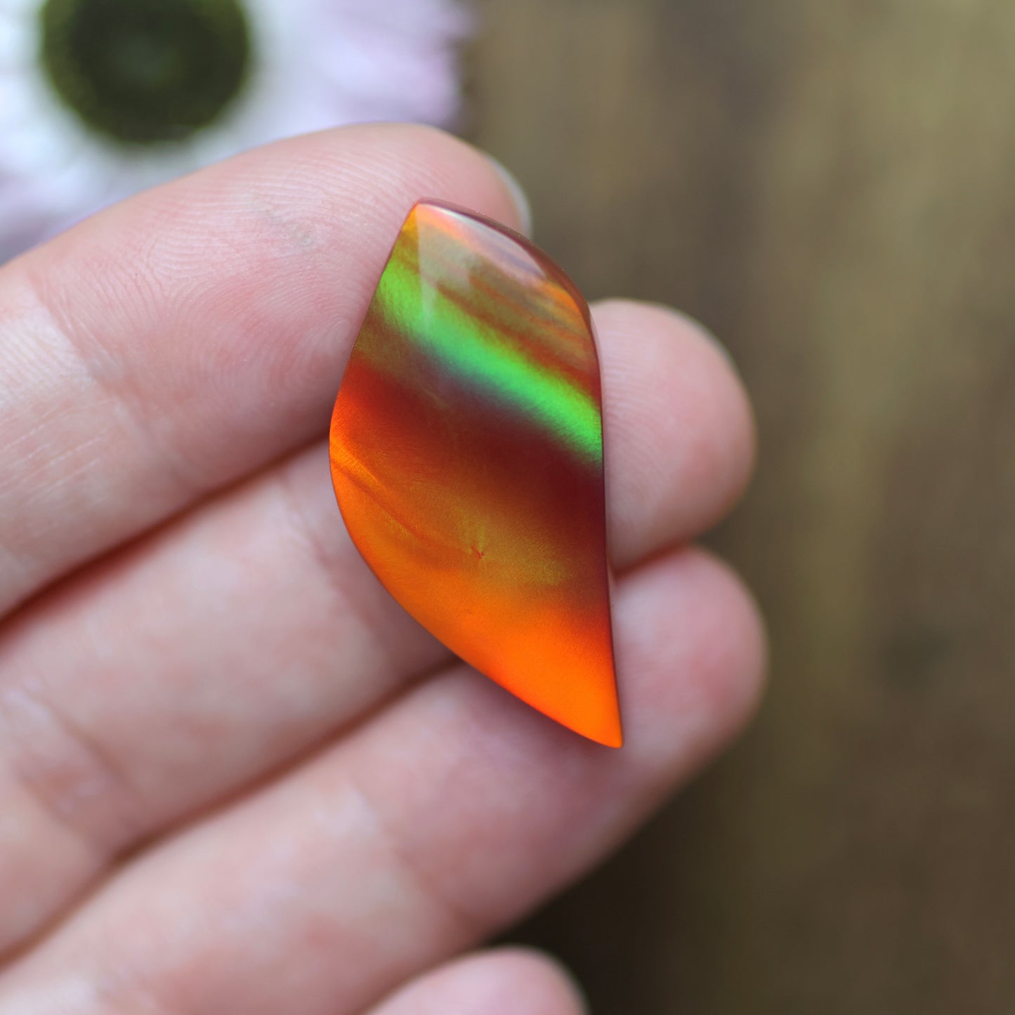 Aurora Opal Cabochon - approx. 31 x 15 x 5.1 mm