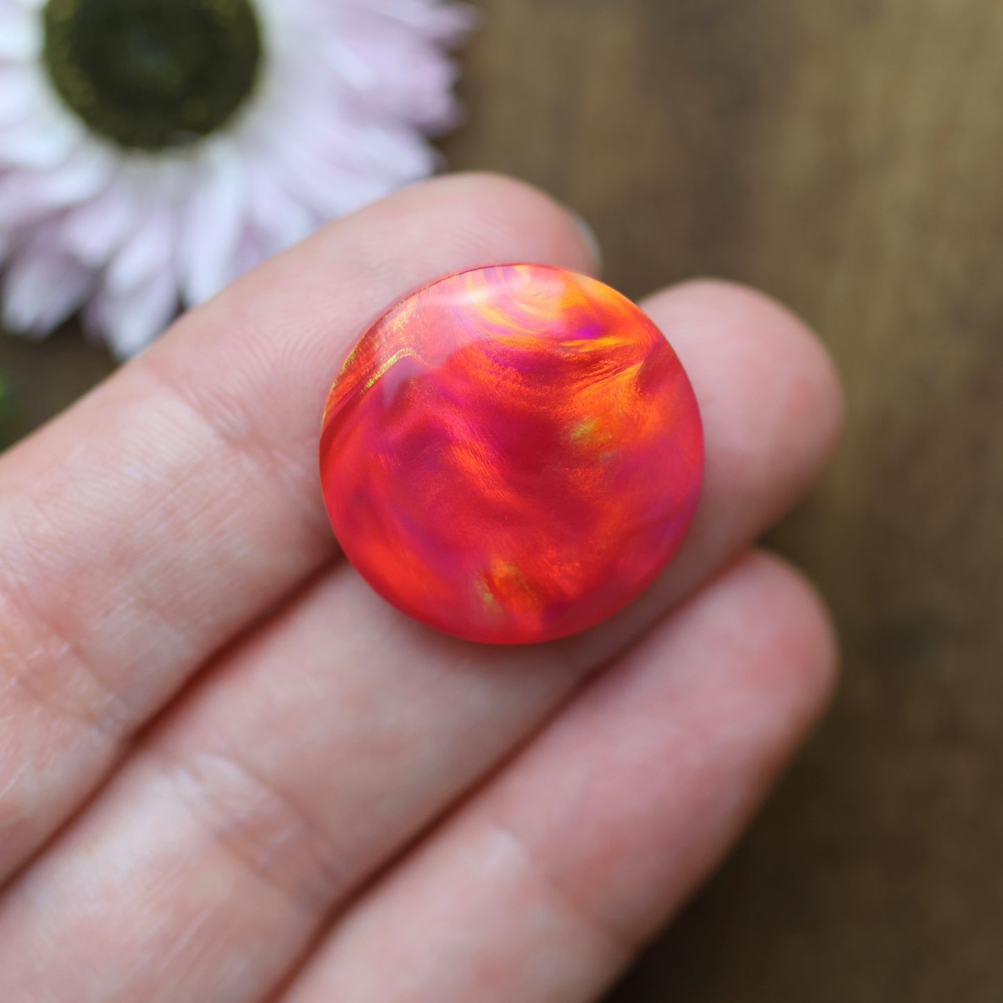 Aurora Opal Cabochon - approx. 22 x 22 x 5.1 mm