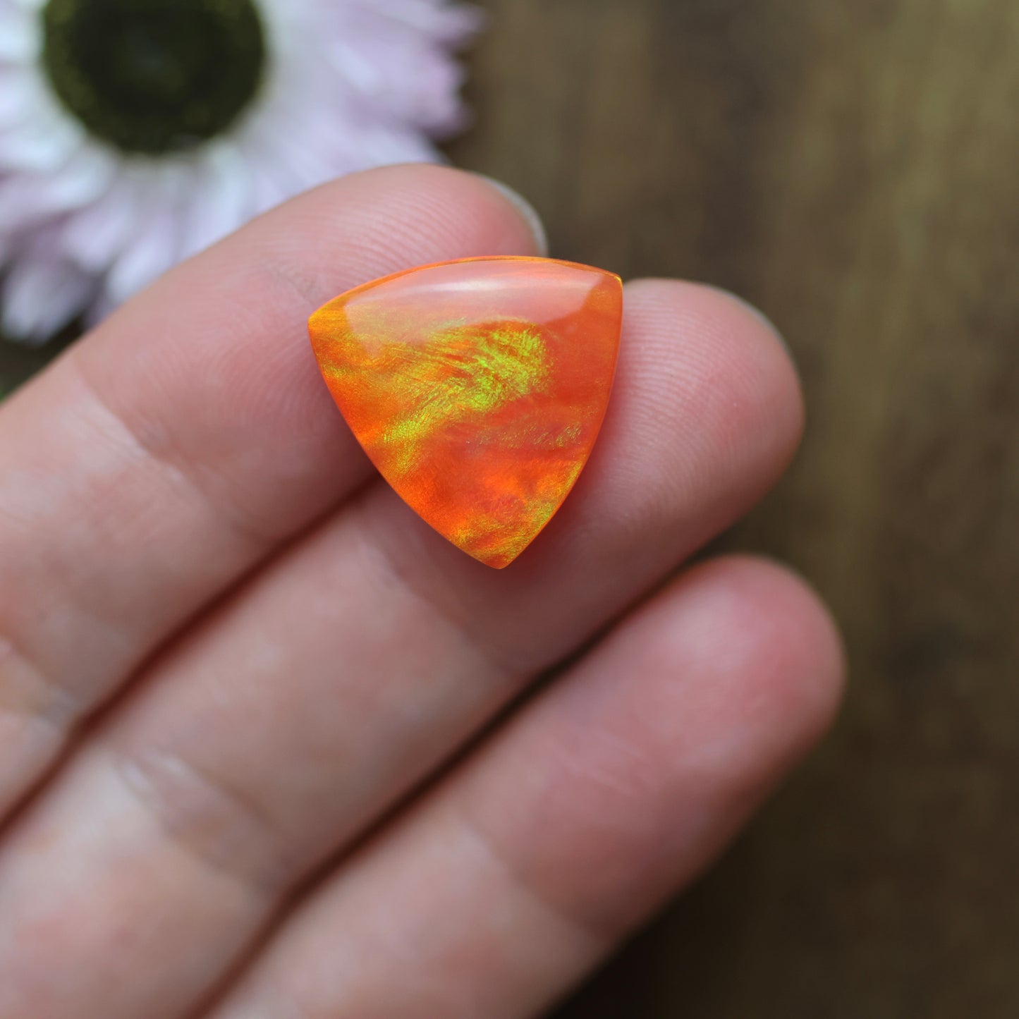 Aurora Opal Cabochon - approx. 17 x 17 x 4.7 mm