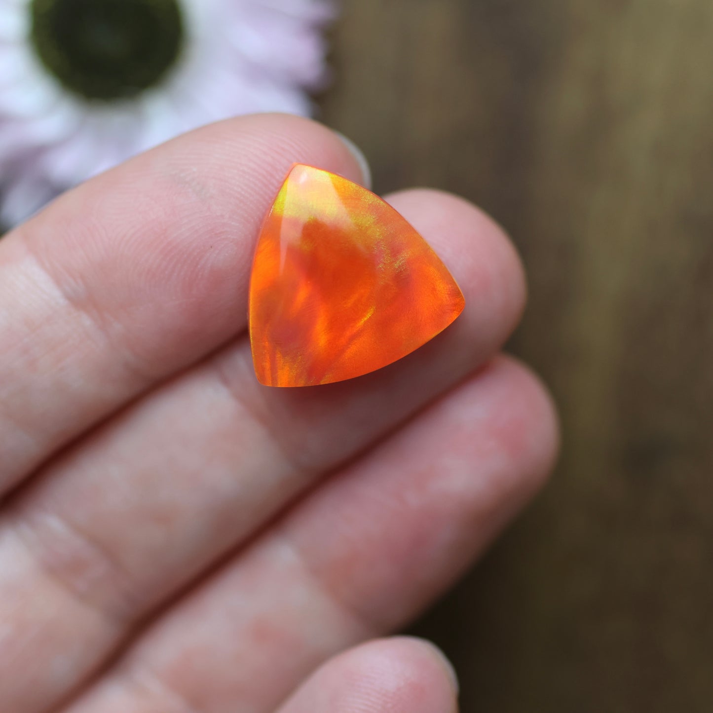 Aurora Opal Cabochon - approx. 17 x 17 x 4.6 mm
