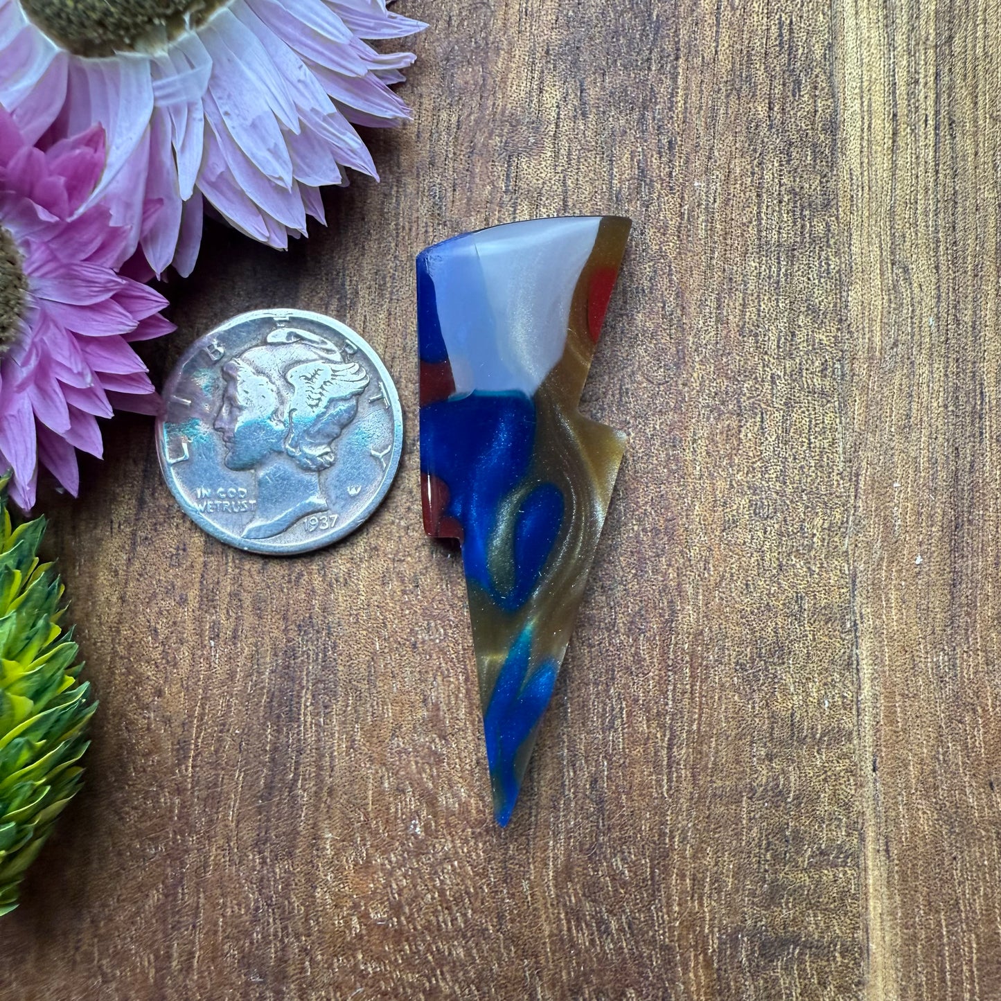 Acrylic Cabochon - approx. 42 x 14 x 5.1 mm