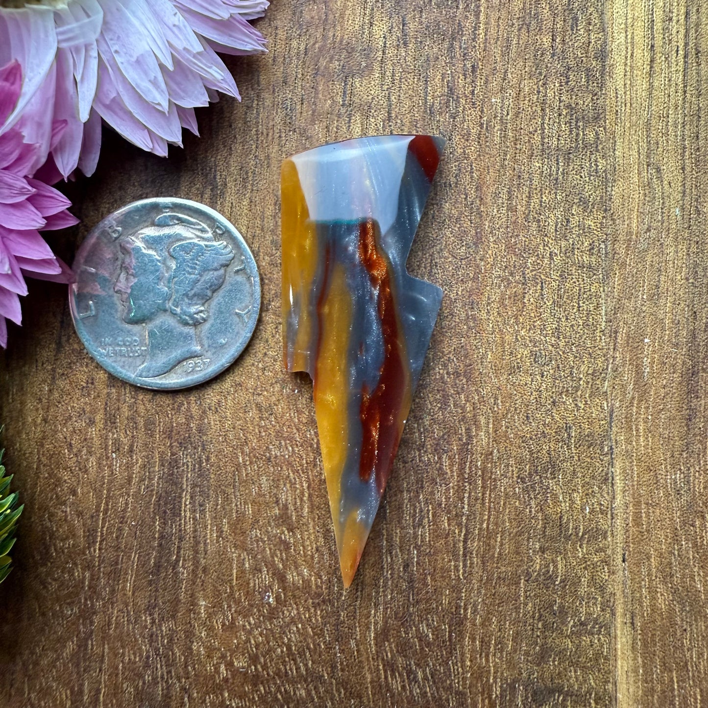 Acrylic Cabochon - approx. 40 x 15 x 5.2 mm