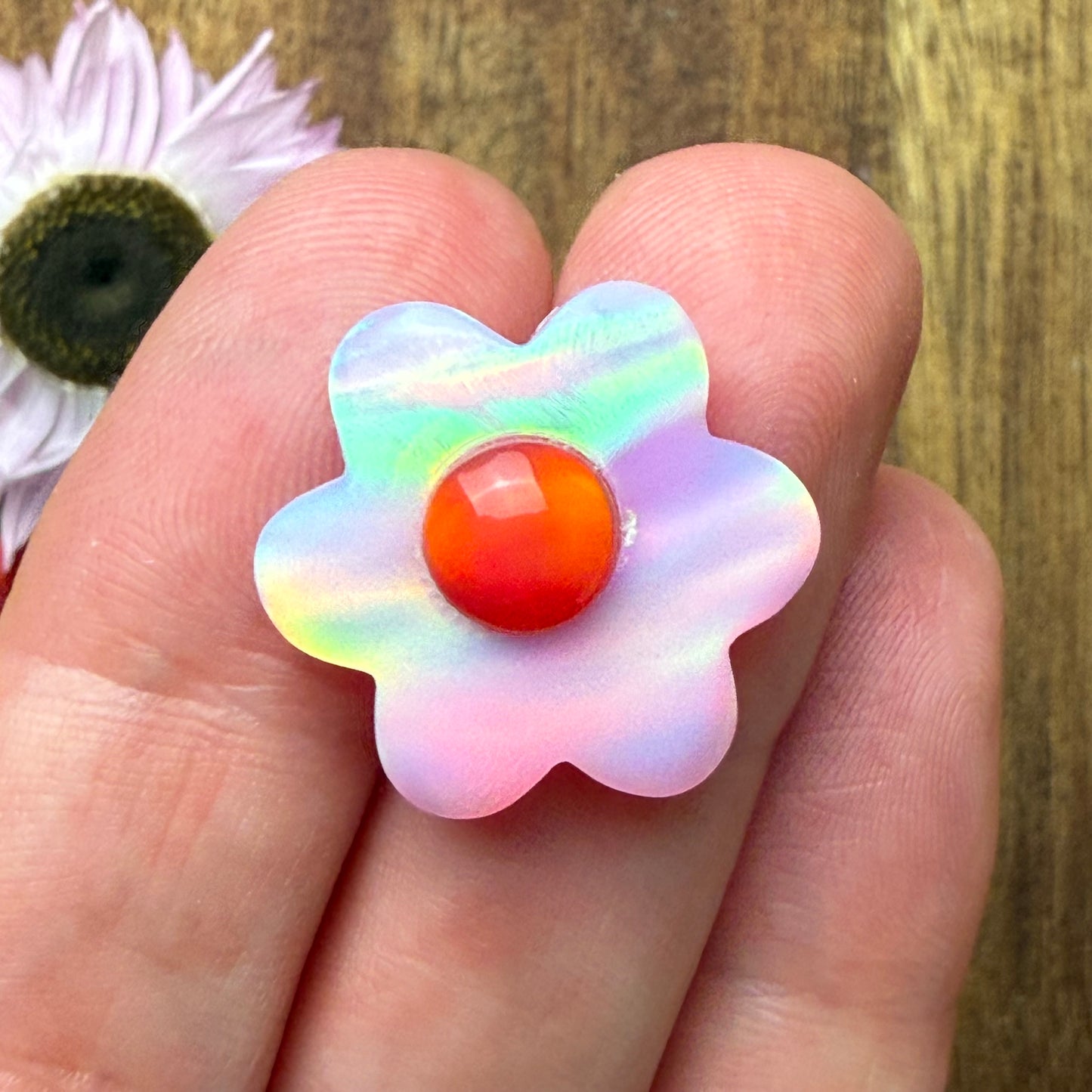 Aurora Opal Cabochon - approx. 21 x 21 x 7 mm
