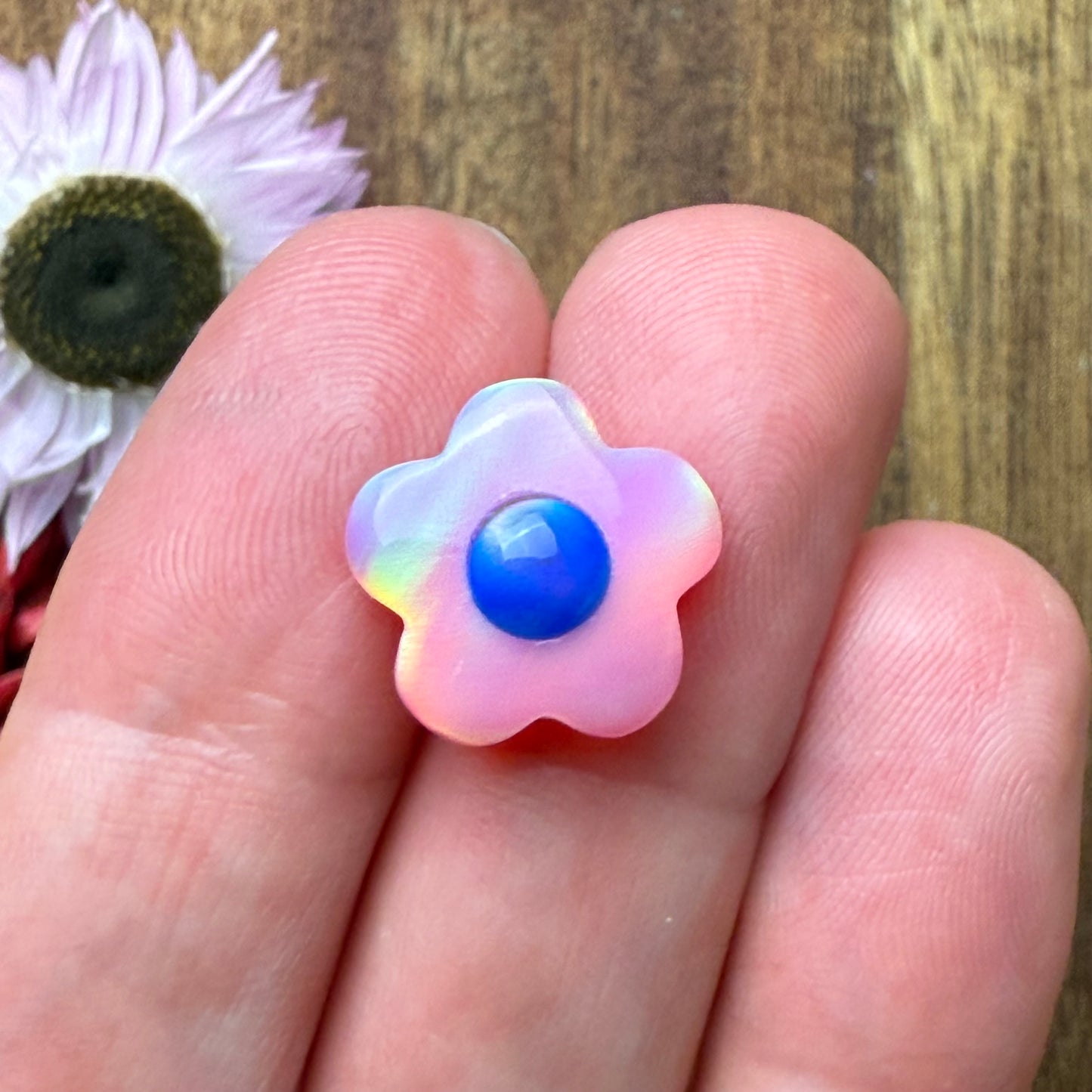 Aurora Opal Cabochon - approx. 14 x 14 x 5.7 mm